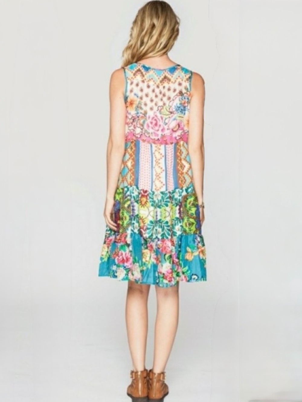 Johnny Was Sunshine Silk Embroidered Floral Dress Size S - Picture 15 of 15